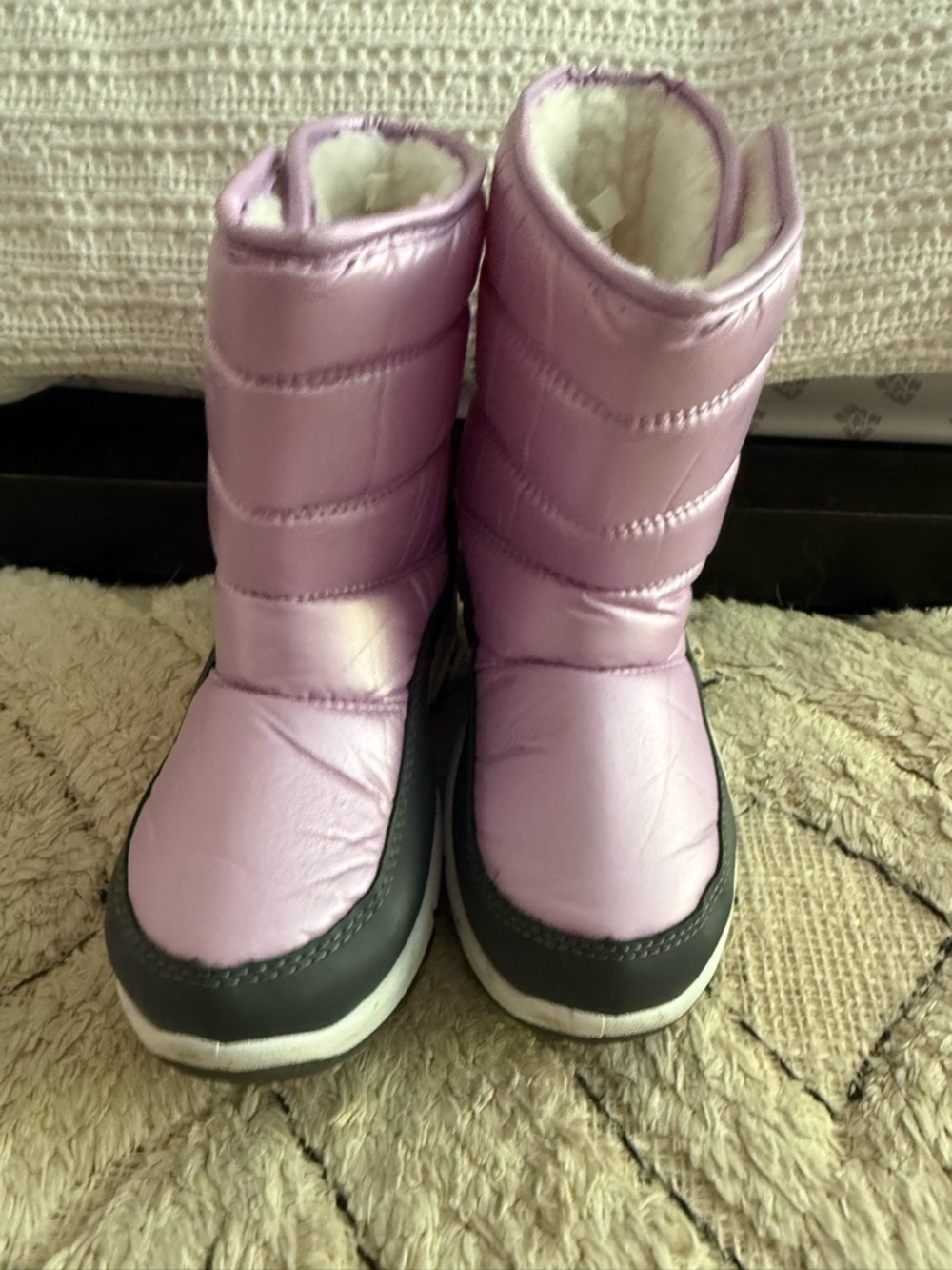 Kids Pink Winter Boots with Faux Fur Lining